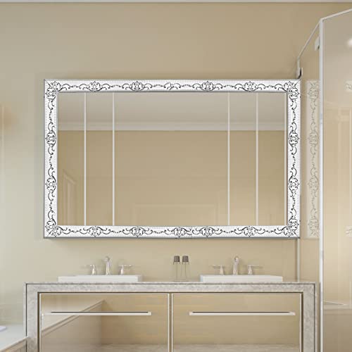 AXYWINBO® Zierleisten Selbstklebend,5m*3.6cm Wandleisten Selbstklebend Silber PVC Weichsockelleiste Europäische Vintage,Zierleiste für Schrank,Spiegelrahmen,Wandkante,Heimdekoration