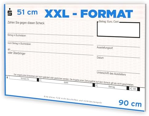 Litfax Riesenscheck XXL 60x34cm - Spendenscheck Für Veranstaltungen & Preisverleihungen (5er Pack)