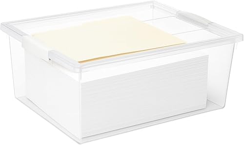 Miniatura 3 de Tribello Paquete de 6 contenedores de almacenamiento de plástico apilables de 12 cuartos de galón con tapa, solución organizadora para manualidades,