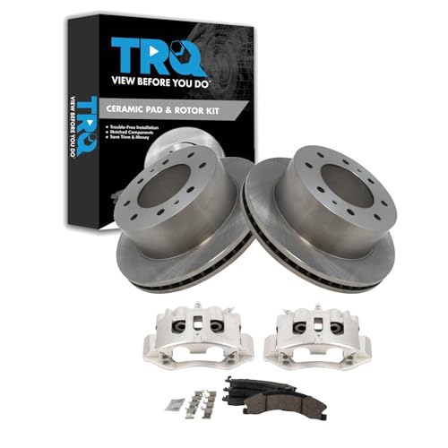 Image of TRQ Rear Brake Pad & Rotor Kit Compatible with 2011-2019 Chevrolet Suburban 3500 HD 2011-2019 GMC