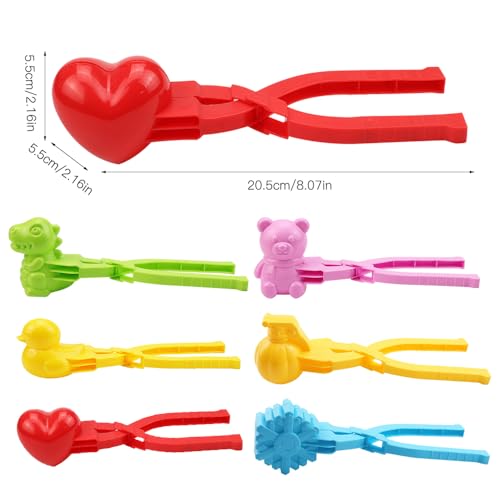 HOVCEH 6 Stück Schneeball Former, Snowball Maker, Schneeballzange, Schneeball Clip, Verschiedenen Formen Schneeball Makerheavy Pflicht mit Griff Winterwerkzeug für Kinder im Freien Spielen Schnee