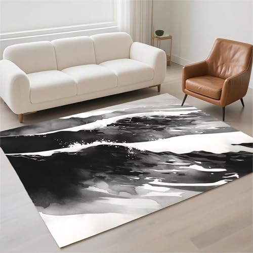 Tapis de salon lavable en machine antidérapant et imperméable