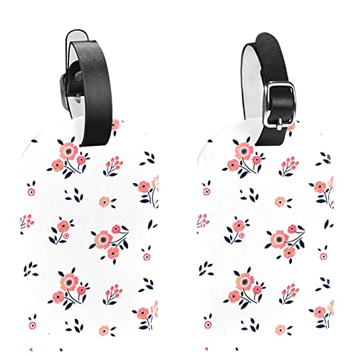 Étiquette de bagage floral rose pour sac de voyage et valise