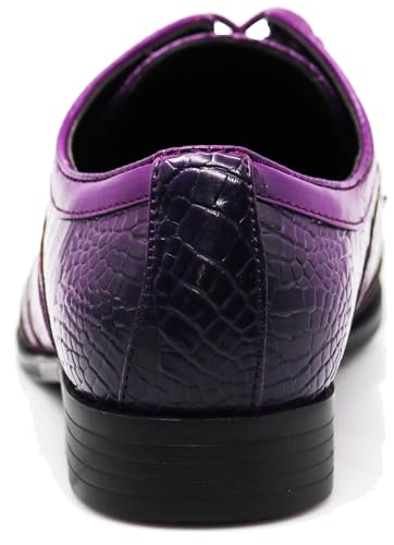Image of ODN Men's Alligator Crocodile Print Oxfords Fashion Lace Up Dress Shoes