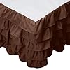 Elegant comfort leila collection multi ruffle bed skirt 1500 thread count egyptian quality easy fit dust ruffle 15 inch drop wrinkle and stain resistant multiruffle queen chocolate brown  urban country home decor