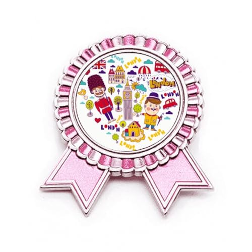 Broche cœur Teleph Booth rose métal taille M pour accessoire veste