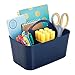Produktbild mDesign Schreibtisch-Organizer in Navy (klein) - perfekte Schreibtischablage für Scheren, Stifte, Klebezettel & Co. - Schreibtisch-Ordnungssystem mit 15,24 cm x 24,4 cm x 17,1 cm - blau