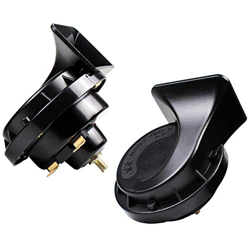 FARBIN Horns Auto Horn 12V Car Horn Loud Dual-Tone Waterproof Electric Snail Horns Kit Universal for Any 12V Vehicles Black (Black horn, 12v) - Image 3