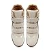 Dsevht Hidden Wedge Sneakers for Women High Top Fashion Sneaker Suede High Heel Platform Tennis Triple Strappy Band Casual Vintage Dressy Comfy Campus Trendy Retro Sneaker Beige