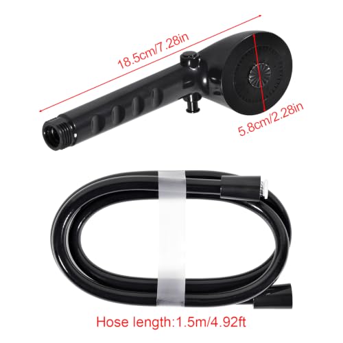 Image of Eagles RV Shower Head with Hose - Black,5Ft Hose Non-Metallic Outdoor RV Shower Kits Replacement with Pause Function for RVs, Fifth Wheels, Motor Homes, Travel Trailers, Campers, Boats