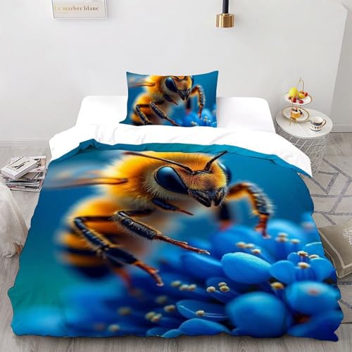 Housse de couette abeille single 135x200 microfibre pour lit garçon - 2