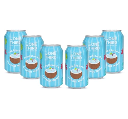 ONE THIRD Coconut Water 330 ml set 6pcs Natural no added Sugar 97% coconut water 3% coconut Pulp Product of Vietnam (6 Cans)