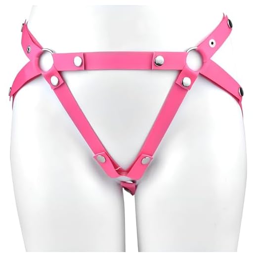 Feste Keuschheitsgürtel für Herren,Verstellbarer Elastischer Chastity Belt Harness Strap On Dildo String,Anti-Fall Peniskäfig/Cockring/Dildos CB Bondage Zubehör für Männer (Pink)