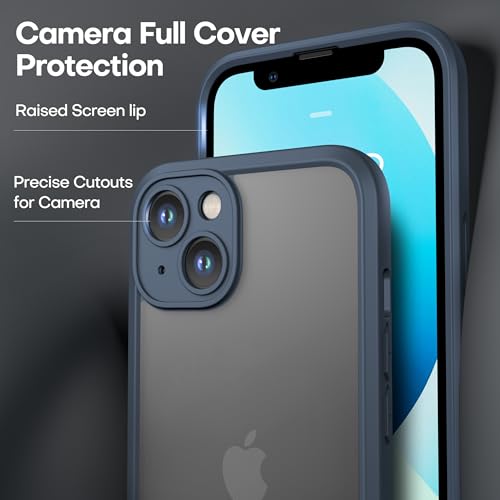ImpactStrong Heavy Duty Guard for iPhone 13 Case [Camera Protection] [Military Grade Drop Protection] Slim Translucent Matte Phone Case 6.1 Inch, Navy Blue - image 4