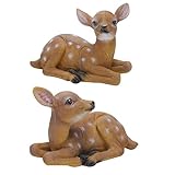 KUYYFDS Sika Deer Statue, 2Pcs Sculpture Ornaments Animal Model Outdoor Garden Decoration, Garden An