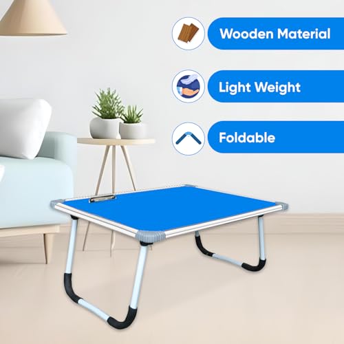 Image of YAJNAS Multipurpose Whiteboard & Laptop Table | Portable Study & Lap Desk for Bed with Laptop Support | Foldable Lap Bed Table, Ideal for Home & Office Presentation - (15 x 23, Blue)