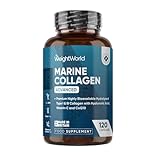 WeightWorld Marine Collagen Capsules 1455mg | 120 Capsules | Type 1 & 3 Collagen Supplements for Women & Men | Hydrolysed Fish Peptides Complex with Hyaluronic Acid, Vitamin C, Zinc & CoQ10
