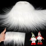 White Fur, Faux Fur Fabric, White Fur Trim, Fake Fur for Gnome Beard, Craft | Soft Faux Fur Trim, Precut Faux Fur Strip for Gnome Beards, DIY Crafts, Costumes, Machine Washable (White, about 2 X 70 Inch)