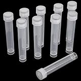 10ml Plastic Vials, 10 Pcs Plastic Tubes with Caps Frozen Test Tubes Sample Tube for Laboratory and School Educational, PP Material