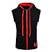 WAQD Herren Mit Kapuze Weste T-Shirt Kapuzenpullover Herren Tank Tops Ärmelloses Einfarbiges Hoodie Cardigan mit Reißverschluss Pullover T-Shirt Bequem Slim Fit Fitness Kapuzenweste