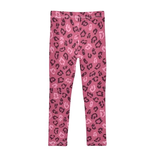 Pink Leopard Girls Leggings,Workout Leggings for Girls Toddler Athletic Leggings Size for 3-10T2