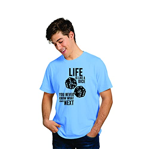 Image of Feel Good Life is Like a Dice Multi Colored Printed Dri Fit T-Shirt for Adults