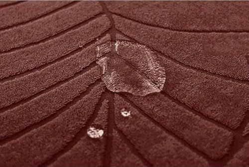 Image of BLACK SPADE Turkish Embossed Dinning Velvet Chair Cover Set of 6 || Stretch Removable Washable Short Dining Chair Cover Protector Seat Slipcover (Pack of 6) (Brown Leaves)