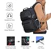 Business Laptop Backpack for Men, Carry on Travel Backpack, Fit 16 Inch Computer, Commuter Casual Daypacks, USB Charging Port, Waterproof, TSA-Friendly Work Bag, Black