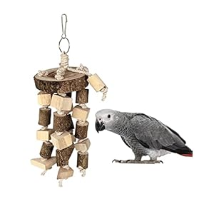 KSK Natural Wood Bird Chewing Toys Natural Wood Blocks Parrot Toy for Finch,Budgie,Parakeets,Cockatiels, Conures,Love Birds