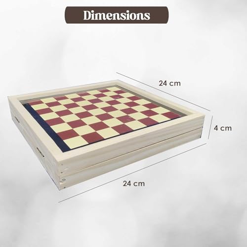 Image of 4-in-1 Foldable Magnetic Wooden Board Game - Ludo, Snakes & Ladders, Chess, Tic Tac Toe - Portable, Durable, Handmade, Design with Storage