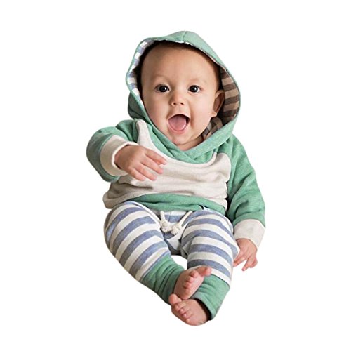 ropa bebes recien nacidos otoño Switchali niña invierno Sudaderas con capucha Pantalones (6-12 meses, Verde) Cover