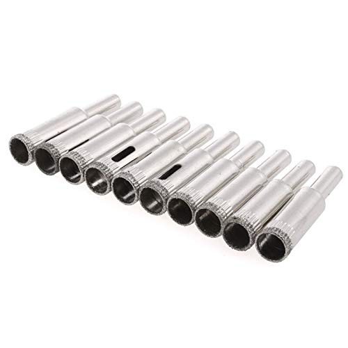 Brocas de núcleo diamantadas de 12 mm, 10 piezas, para vidrio, baldosas, mármol y cerámica miniatura 3