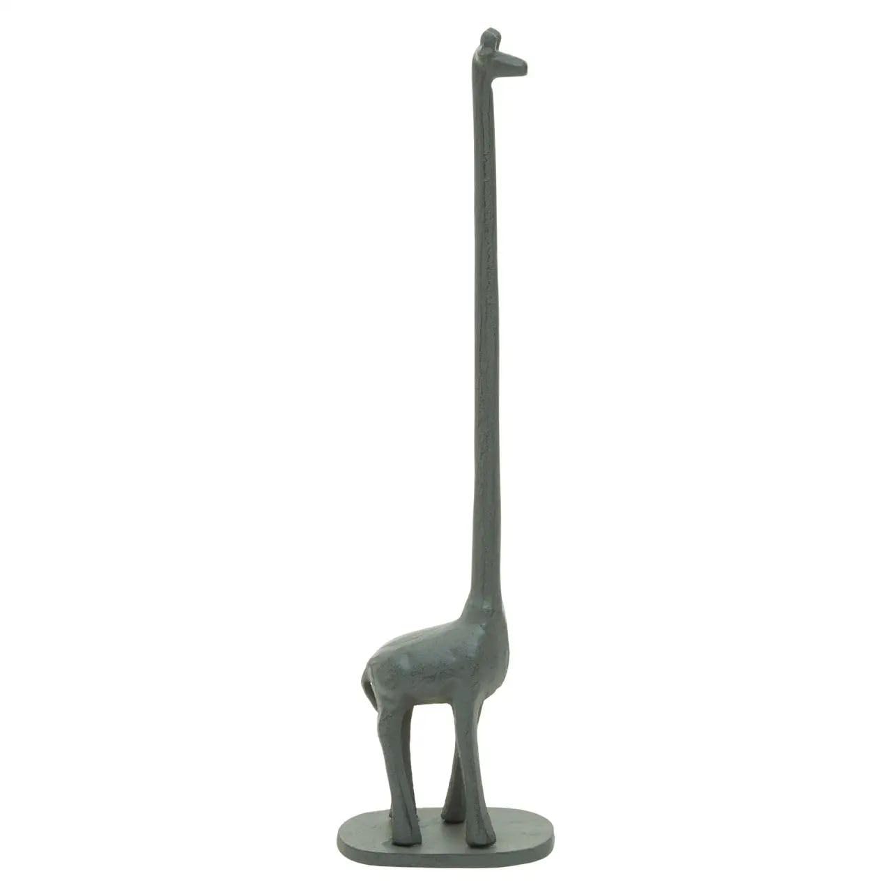 Premier Houseware Grey Toilet Roll Holder For Bathroom/Giraffe Figurine Toilet Paper Holder/Stylish Free Standing Toilet Roll Holder 12 x 8 x 45