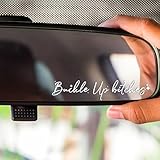 3X Buckle Up Car Rearview Mirror Decal, Vinyl Girly Funny Car Sticker Passenger Rear View Decor Accessories Rear View Mirror Decal Window Decor, Automotive Accessories