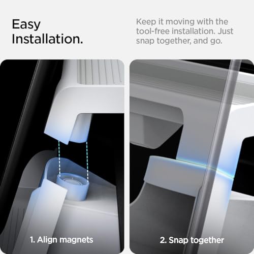 Image of Spigen Under Screen Storage Organizer for Tesla Model Y Juniper - White | Model 3 Highland / Only Standard, Premium & Performance (2026 /2025) [Upgraded] / For Tesla Model YL