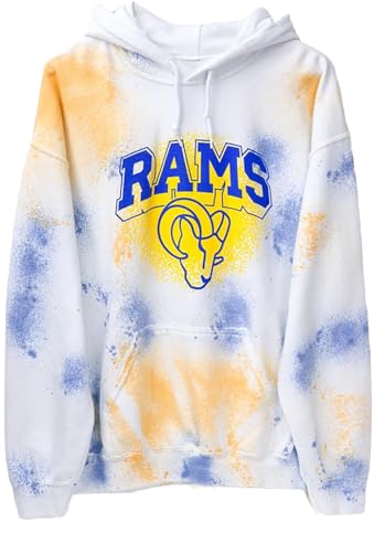 Junk Food Clothing Womens Los Angeles Rams Tie Dye Hoodie Sweatshirt - Extra Large