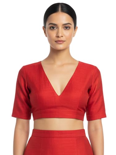 Image of Thevasa Women's Dupion Raw Silk Divine Depth Blouse