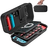 OIVO Funda para Nintendo Switch/OLED, Funda de Transporte para Consola y Accesorios de Nintendo Switch, Funda de Viaje Switch con 20 Ranuras para Tarjetas de Juego - Negro