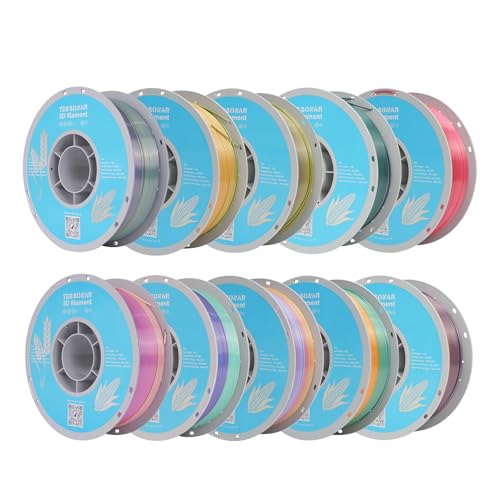 Image of Silk Rainbow PLA 3D Printer Filament, 10 Rolls,1KG Spool(2.2lbs) 1.75mm 3D Printing Multicolor Gradient Filament Bundle for Most FDM 3D Printers,10 Different Silk Rainbow Colors