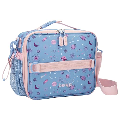 Image of Bentgo Kids Lunch Bag - Durable, Double-Insulated Lunch Bag for Kids 3+; Holds Lunch Box, Water Bottle, & Snacks; Easy-Clean Water-Resistant Fabric & Multiple Zippered Pockets (Lavender Galaxy)