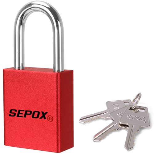 Image of SEPOX Heavy Duty Anti-Rust Padlock - 1-1 /2 inch (38mm) Aluminum Body | Long Shackle High Security Padlock, 3 Keys. Weather /Rustproof Marine-Grade. For Gate /Shed /Gym /Pool. Outdoor Use.