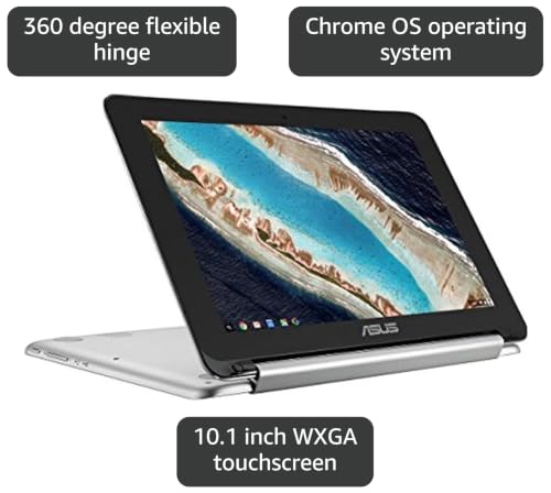 Image of ASUS Chromebook Flip C101PA-DB02 10.1inch Rockchip RK3399 Quad-Core Processor 2.0GHz, 4GB Memory,16GB, All Metal Body,Lightweight, USB Type-C (Renewed)