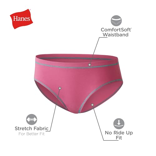 Hanes Ultimate Girls' Underwear, Cotton Stretch Panties, Briefs, Bikinis, & Hipsters, 5-Pack2