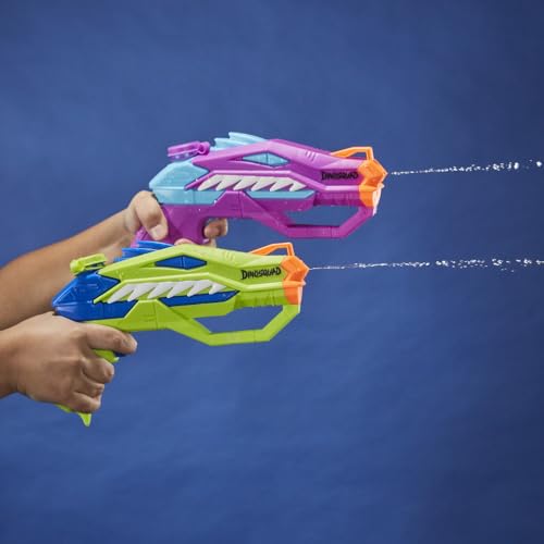 Nerf Super Soaker DinoSquad Raptor-Surge Dual Pack, 2 Blasters à Eau avec Design de Dinosaure