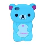 phone case Rilakkuma Coque en silicone pour iPhone 4 et 4S Motif ours Bleu
