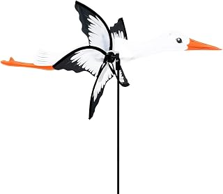CIM Windspiel - Petite 2in1 Storch - Windrad Ø31x50x90cm - Windmühle mit Standstab oder Mobile mit Hängeset