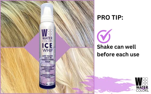Watercolors Ice Whip Anti-Yellow Leave-In Conditioning Foam Hair Whipping Mousse, Violet Purple 6.5 Oz (3 Pack) #TOP6