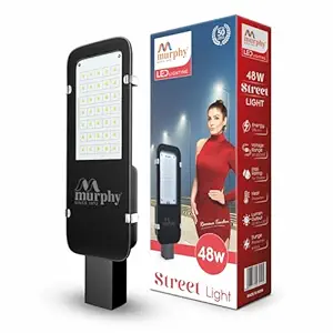 Murphy Aluminium Electric-Corded Led 48 Watts Ip-65 Bis Approved Waterproof Rectangular Outdoor Street Light, Cool White, Pack Of 1