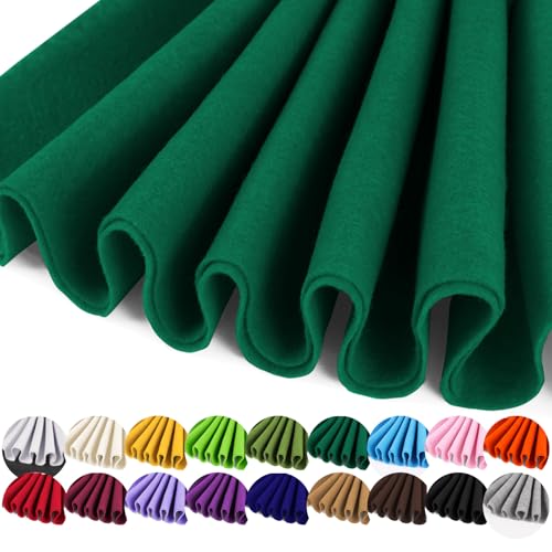 Image of IONTACH 36 inch X 36 inch Hunter Green Soft Felt Fabric 1.6mm Thick | Felt Sheets for Crafts, Embroidery, Patchwork, Liner, School Projects, Home Decoration
