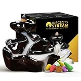 Inscents Stream AS-SEEN-ON-TV Ceramic Incense Holder Cone Burner with Backflow Design Ornament Home Decor Aromatherapy for Spa Office Bedroom Yoga +50 pcs Essential Scented Incense Cones